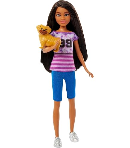 Barbie Poupée Ligaya and Stacie to The Rescue avec Chien, Jouets issus du Film and Stacie to The Rescue, poupée aux Cheveux Noirs, HRM06 Barbie Poupée Ligaya and Stacie to The Rescue avec Chien, Jouets issus du Film and Stacie to The Rescue, poupée aux Cheveux Noirs, HRM06