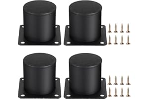 SUMTree 5CM 4 Stück Möbelfüße aus Edelstahl Schrankfüße Beine für Stühle Tisch Schrank Schreibtisch Sofa Möbelbeine mit Schrauben Einfachen Montage Runde Rostschutz(Schwarz)