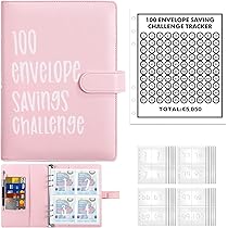 Libro Risparmio Con 100 Buste - Sfida Da 5050 Euro, Rosa, Con Penna E Organizer - Foto 5