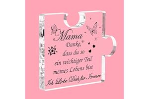 UUEMB Geschenke für Mama, Muttertagsgeschenk Acryl Plakette Geschenke für Mutter von Tochter Sohn, Gravierte Puzzle Form Mama Weihnachten Geburtstagsgeschenk