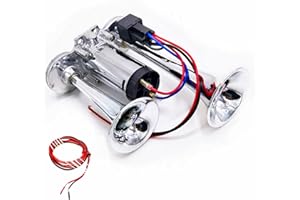 YIYIDA Bocina eléctrica para automóvil Bocina de aire Bocina para automóvil 12V Bocina para camión 165db Trompetas Tono alto y bajo Plata Doble tubo Car Horn para 12V camión barco motocicleta etc