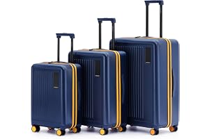 MOKOBARA Transit Set of 3 Trolley Bag (54cm 64cm 74cm) Blue & Yellow | Cabin 40L Check-in 65L Check-in Large 100L Polycarbonate Hardshell 360° 8 Silent Ninja Wheels Premium Zipper 30+ Days Travel