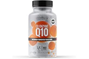 LIVE WELL VITAMINS FOR LIFE CoQ10 300mg | 180 Vegan Capsules | Naturally Fermented Transform | High Strength Capsules Made in The UK