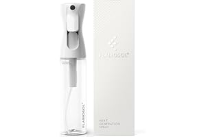FLAIROSOL, The Original, Spray Bottle, Continuous Mister for Hair and Beauty, Home care and 1,001 uses. Trusted by Professionals. Patented Technology. 300ml, Clear Bottle, Black Print