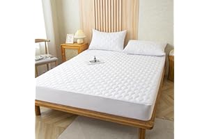 Odot Trapuntati Lenzuola Coprimaterasso con Angoli, Impermeabile Extra Profondo Morbido Elastica Proteggi Coprimaterasso per Letto Singolo Matrimoniale King Size (Bianco,180x220+28cm)