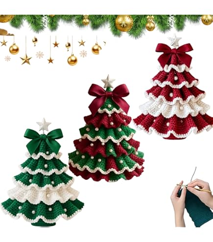 Häkel Engel Ornament Set - DIY Bastelset Für Weihnachtsbaum Deko Mit Garn & Anleitung