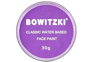 Bowitzki 30g professionelle Gesichtsfarbe, Körperfarbe, Wasserbasis, Gesichtsmalerei, Make-up, sicher für Kinder und Erwachsene, einfarbig, Halloween, Weihnachten, Party (Lavendel)