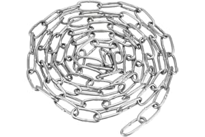 sourcing map Stainless Steel 304 Hardened Proof Coil Chain 1m Length 1.5mm Thickness Zinc Plated