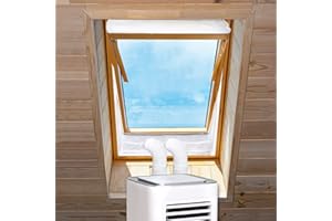 REDTRON Kit di Sigillatura per Finestre a Tetto con Perno Centrale per Condizionatori d'Aria Portatili e Asciugatrici, Protezioni per lo Scambio d'Aria, Adatto a Finestre con Perimetro di 380 cm(2 * 190 cm)