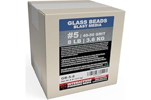 INTERACTIVIA 8 lb or 3.6 kg #5 Glass Bead Blasting Abrasive Peening Media (Fine to Coarse) 40-50 Grit Or Commercial Spec No 5 for Blast Cabinets Or Sand Blasting Guns