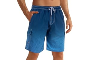 ELETOP Swim Shorts Men Quick Dry Men's Swim Trunks Board Shorts Performance Surfing Shorts Beach Shorts with Mesh Liner and Pockets