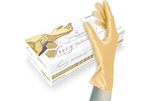 UNIGLOVES Guanti Usa E Getta, Guanti Monouso Non Sterili, Senza Lattice, Senza Talco, Oro, M
