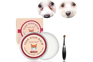 UieaMsio Baume Anti-Taches de Larmes pour Chiens et Chats avec Pinceau Professionnel – Soin Naturel des Yeux, Nettoie en Douceur, sans Irritation, 30 g