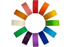 SIMON&ISAAC Kreppband bunt Abklebeband masking tape DIY Handwerk Papier Dekrativer Klebeband Bastelband für Kinder Lehrer Arts Lab Labeling (12 Farben×13M×25MM)