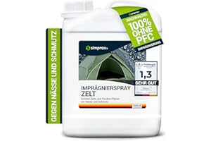 simprax® Spray impregnujący namiot, neutralny dla klimatu, spray impregnujący, Öko-TEX ECO-Passport, odporny na promieniowanie UV, biodegradowalny