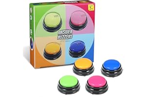 Irishom Botón de Conversación Grabable,Botón Parlante Grabable,Botones de Respuesta,Answer Buzzer,Orange+Blue+Green+Pink