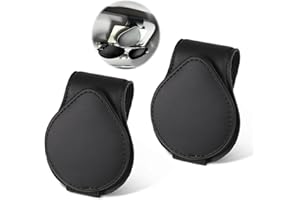 letcdfer Pack of 2 Black Car Sun Visors Glasses Holder,Sun Visor Organiser Clip On PU,Sun Visor Sunglasses Clip Car,Ticket Card Clip Black