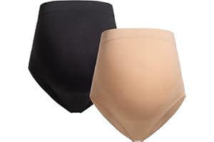 Herzmutter Braguita Premamá - Pack de 2 - Bragas de Maternidad - Ropa Interior Premamá - sin Costuras- 5820