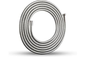 OFFO Flexibel rostfri stål duschslang, duschslang, 5 m, G1/2 tums standardslutning, läckfri och knäppningsskyddad, lätt att r