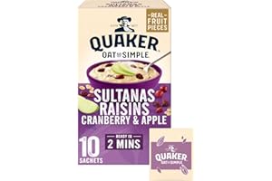 Quaker Oat So Simple Sultana, Raisins, Apple & Cranberry Porridge Sachets 10 x 38.5 g (6 Boxes)