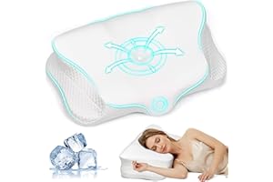 Ehomfory Nackenkissen Kopfkissen Memory Foam Kissen, Ergonomisches Kopfkissen Seitenschläferkissen für Seiten, Rücken, Bauchschläfer (Weiß)