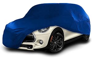 Cosmos - Copertura per auto da interno compatibile con tutte le principali City Car, Tessuto Elastico, Traspirante e Antipolvere, Morbido al Tatto, Aderente, Blu
