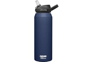 CAMELBAK Botella Eddy+ de Acero Inoxidable Aislado al vacío Filtered by LifeStraw 1L Agua, Unisex, Marina, 32 oz