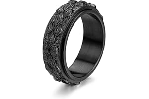 GTHIC Stainless Steel Eye of Providence Spinner Ring for Men Women Black Gold Silver Gothic Ring All Seeing Eye Rotating Band Ring Vintage Evil Eye Fidget Rings For Anxiety Jewelry Rings Size 6-13