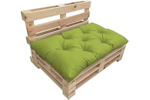 chilly pilley Coussin De Palette EU Imperméable Coussin De Jardin Imperméable Flocons De Mousse Plusieurs Tailles Et Couleurs (Coussin D'assise 120 x 60. Vert)