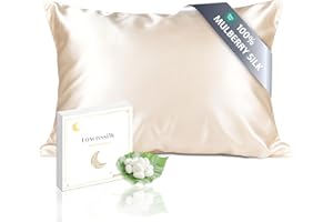 townssilk Kissenbezug, beidseitig aus 100 % 19 Momme, reiner Maulbeerseide, 40 x 80 cm, für Haut und Haar, mit verstecktem Reißverschluss, Fadenzahl 600, Taupe