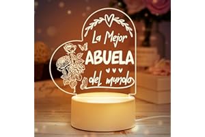 Buioata Regalo Abuela, Regalo Cumpleaños Abuela Original, Regalo Mujer, Regalo Abuela Navidad - Luz Nocturna Acrílica Grabada - Clase de Eficiencia Energética F