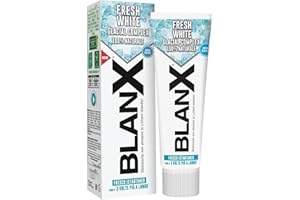 L'ANGELICA BlanX Pasta do zębów Fresh White 75 ml, pasta do zębów z islandzkimi porostami i kompleksem lodowcowym, w 100% naturalna, aromat lodowcowy, przyjazna dla wegan, dokładne czyszczenie i długotrwała