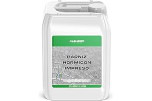 ALBACOR Barniz - Resina para Hormigón Impreso -10L- al Agua | Indicado para la Protección, Sellado, Decoración de Pavimentos Impresos Creando una Película Transparente e Incolora (10 Litros)