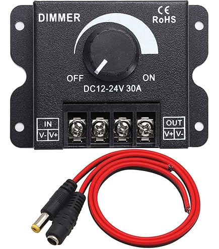 Handmatige led-dimmer, 2 stuks, DC 12 V-24 V, 8 A, PWM-dimmer, effen Handmatige led-dimmer, 2 stuks, DC 12 V-24 V, 8 A, PWM-dimmer, effen