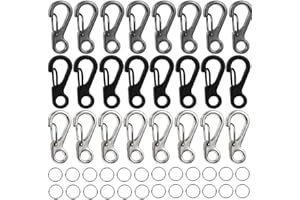 Ouligay 48 szt. Mini karabińczyk klips do kluczy karabińczyk aluminiowy brelok klipsy zatrzaskowe do plecaka podróży kemping wędrówki na zewnątrz Edc sprzęt survivalowy