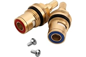 Foyscr 2 PCS Replacement Brass Ceramic Tap Cartridge 1/4 Turn,Tap Glands Seals Repair Kit,Tap Washers,Tap Washers For Mixer Taps, Kitchen Bath Faucet Seals
