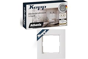 Kopp ATHENIS 1-fach Abdeckrahmen in Rein-Weiß - 86 x 86 x 9,5 mm - Rahmen für Steckdosen & Schalter - Eleganter Steckdosenrahmen aus Kunststoff - Hochwertiger Lichtschalter-Rahmen