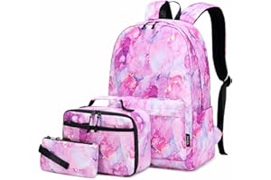 Imyth 3Pcs Backpack Sets for Teen Girls, Cute Colorful Bookbag School Daypacks for Elementary Middle Students