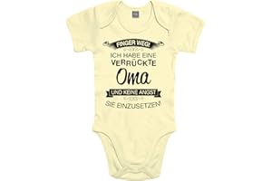 Shirtoo Supersüßer Baby Body Strampler Finger Weg! Ich Habe eine verrückte OMA für Jungen und Mädchen als Geschenk zur Geburt/Erstausstattung