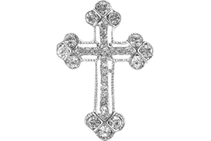 TENDYCOCO Delicate Cross Brooches Crystal Rhinestones Brooch Pin Breastpin Jewelry Accessories Gift for Men Women Girls