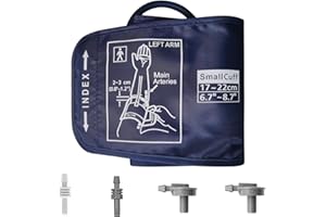 WASAII Mały mankiet do pomiaru ciśnienia krwi, regulowany pasek do pomiaru ciśnienia krwi, przenośny, cyfrowy mankiet do pomiaru ciśnienia krwi, z wymiennym złączem, dla osób starszych, dorosłych, dzieci,