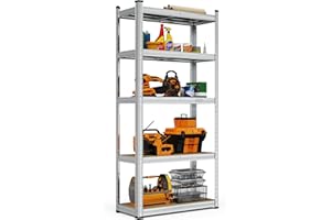 VonHaus Garage Shelving Units - Heavy Duty Racking for Home, Office, Shed and Garage Storage - 5-Tier Shelving Units for Storage, 175kg Capacity Per Shelf - 1.5m Racking