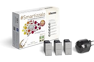 BTicino Kit Tapparelle Connesse Livinglight Smart SNT3602KIT, Per Alzare/Abbassare le Tapparelle con App o Assistenti Vocali, 1 Gateway Plug-in Nero S36GWGC e 3 Comandi Tapparella Connessi NT4027C