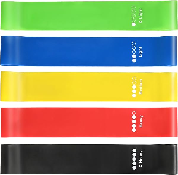 Resistance Bands for Working Out, Set of 5 Resistance Loop Exercise Bands, Elastic Workout Bands for Women and Man Home