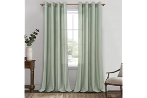 MRTREES Tende Lino Verde Salvia Trasparenti per Interni Camera da Letto Moderna Tende Soggiorno Bellissime Moderne Salotto Eleganti Casa 2 Pezzi 140x260cm Tenda con Anelli da Interno