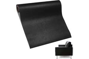 DOCACHE Kit de réparation en cuir synthétique autocollant - 70 x 137 cm - Kit de réparation en cuir synthétique - Pour canapés, sièges de voiture, chaise de bureau, tête de lit - Noir