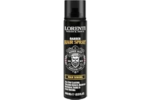 LORENTI TOKYO & SEOUL Barber Hair Spray Max Strong 400ml | Haarspray Herren | Volumen Spray mit Starkem Halt | natürliches Finish ohne Verkleben | bis zu 24 h Halt | Friseur Haarstyling