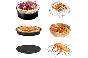 KKNE Accesorios freidora sin Aceite,[Juego de 7 Piezas] Moldes para Freidora de Aire,Accesorios para freidora de Aire,Accesorios freidora de Aire for5.5-6.2L freidora de Aire,Sin BPA