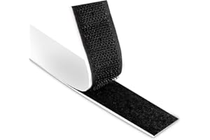 Scratch, Scratch Autocollant Double face, Collant, Bande, Crochet et Boucle, Ruban auto-Adhésif Crochet et Boucle Collant (crochet de 1,5 m + boucle de 1,5 m) noir