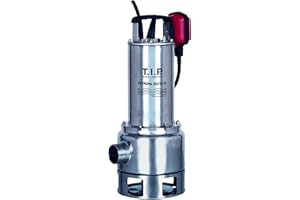 T.I.P. Extrema 300/10 IX Pompe Submersible pour Eaux Usées Convient aux Lessives Débit 19500 l/h Thermorésistant à 50 °C Hauteur de Refoulement 10,5 m Puissance 1200 W Acier Inoxidable Couleur Argent